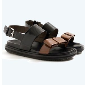 Marni black and brown bow sandal
